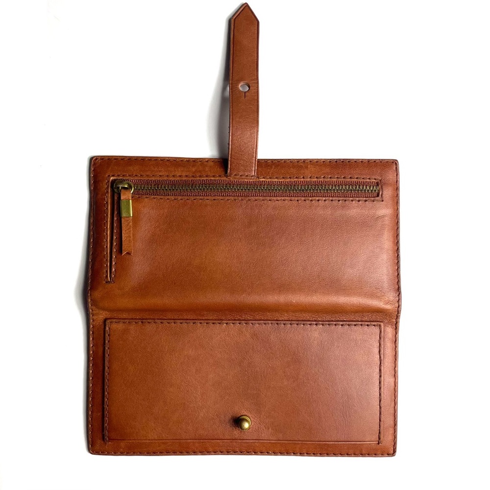 Madewell The Leather Post Wallet in English Saddle - Picture 5 of 7